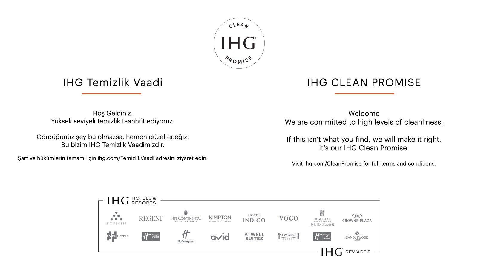 IHG CLEEAN PROMISE... / IHG TEMİZLİK VAADİ...